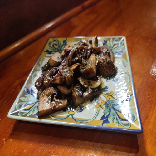 Salteado de hongos Portobello